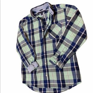 Tommy Hilfiger Boys Blue Plaid Long Sleeve 16/18